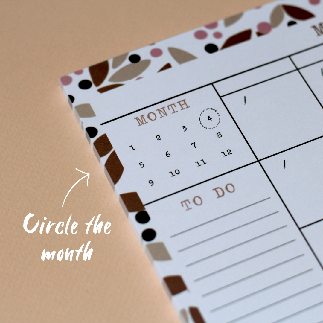 Monthly leaves Planner Pad