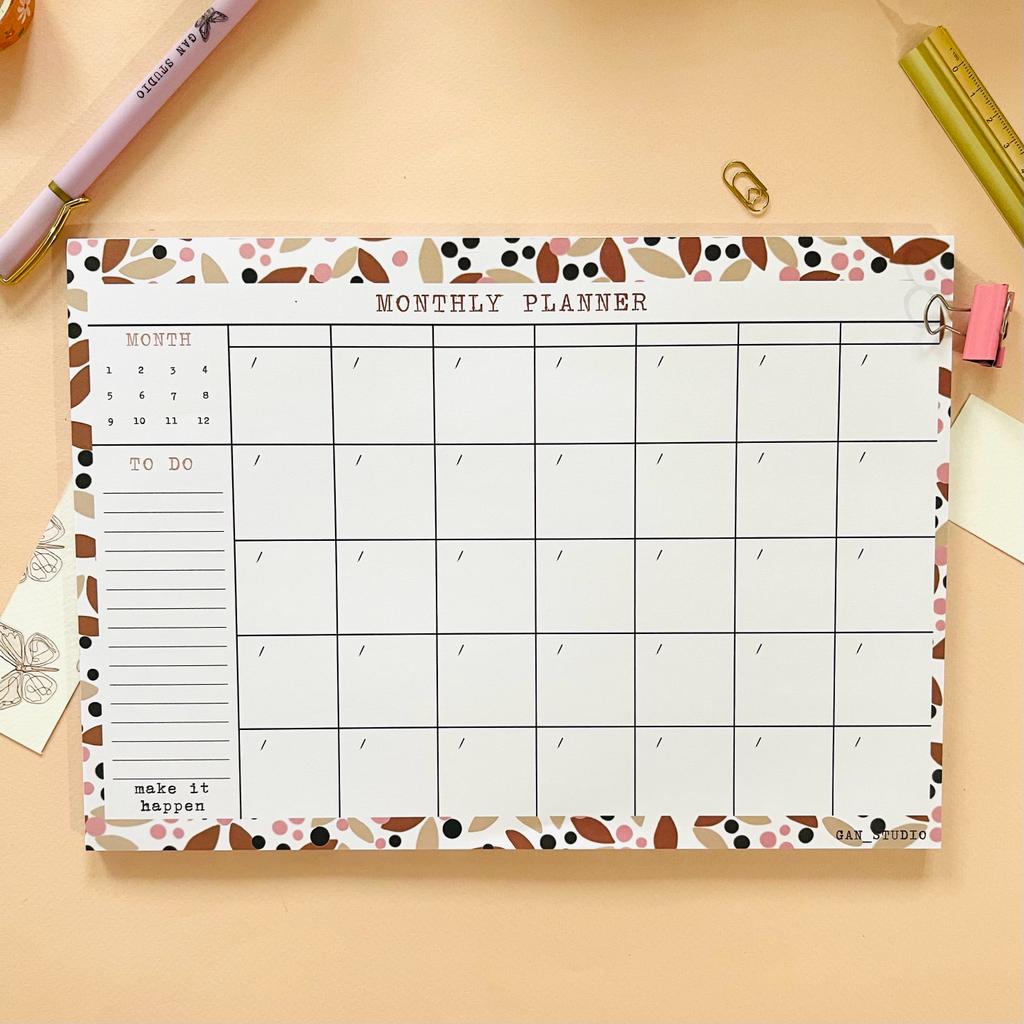 Monthly leaves Planner Pad